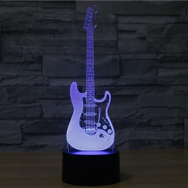 3D Elektrisk Gitarr Nattlampa Musik Not Touch Switch Dekor