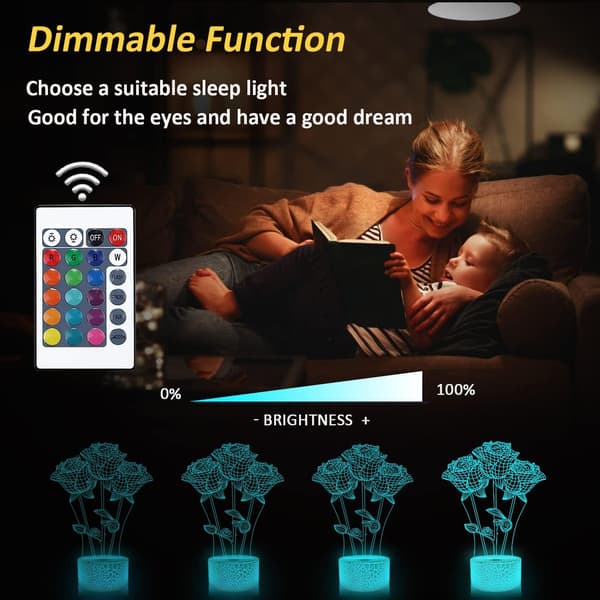 Jeg elsker deg 3D Nattlys LED Illusjon Hjerte Bordlampe for