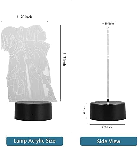 Anime LED Nattlampe, 7 Farger USB-Lading 3D Touch Illusjon