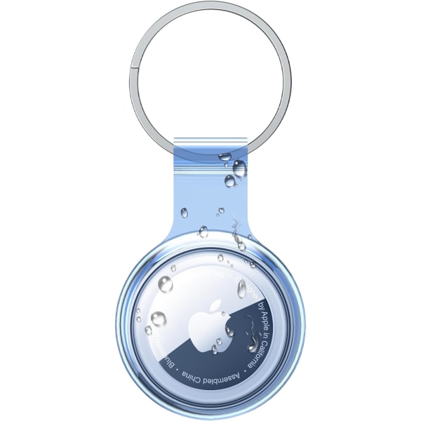 Airtag-pidike, joka on yhteensopiva Apple AirTagien kanssa, vedenpitävä ja pölytiivis ja törmäyssuojattu Airtag-kuori, jossa on monivärinen läpinäkyvä pehmeä TPU-materiaali 1 Blue
