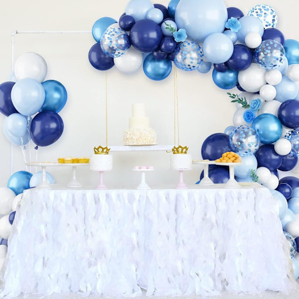 Blå Balloner Arch Garland Kit, Marineblå og Hvid Ballon Arch Kit med Chrome Blå Baby Lyseblå Konfetti Balloner, Forskellig Størrelse Blå Ballon Blue