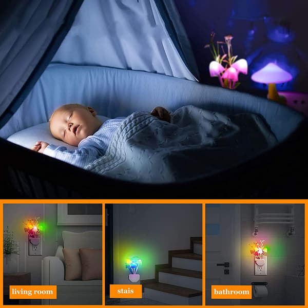 2 Pakning Nattlys Skiftende Skumring til Daggry Sensor Led Nattlys