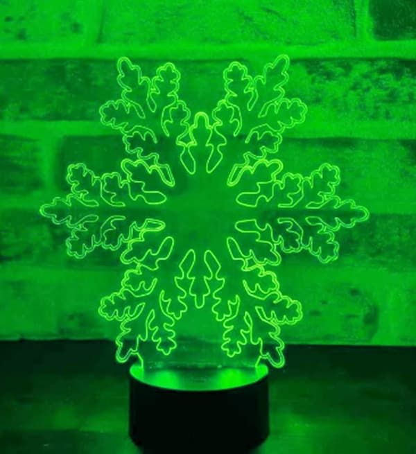 3D Snefnug Natlampe Illusion 7 Farveskiftende Touch