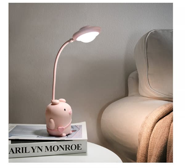 LED Skrivebordslampe Øye-vennlig USB Barn, Gris Leselys 3