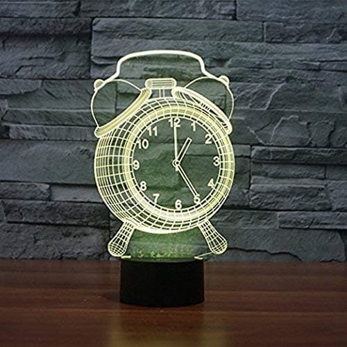 3D Illusion Lampe Vækkeur LED Natlys Touch Kontrol 7
