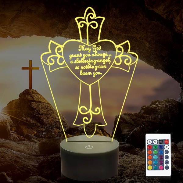 Jesuskors 3D nattlampa, Kristus optisk illusion lampor 1