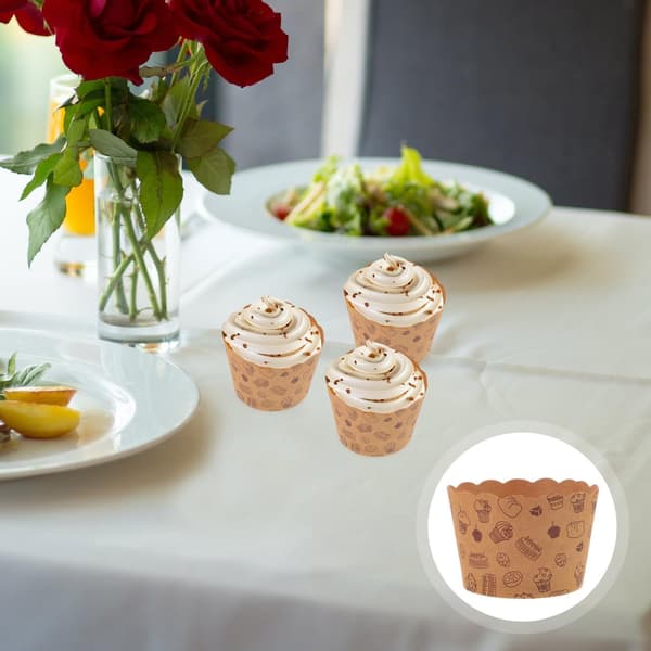 50 STK kraft bakekopper, non-stick, solide for hjemmebaking og dessertutstilling til fest