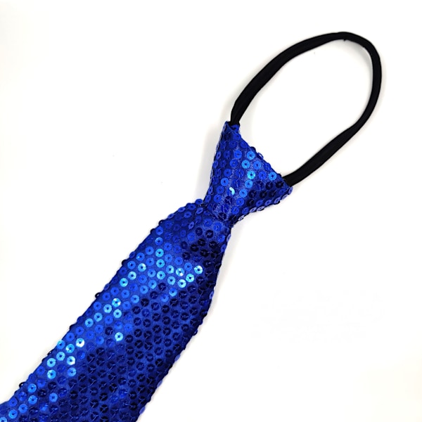 Herr Sequin Slipsar Självbundna Shine Skinny Halsduk Mode Cos Blue