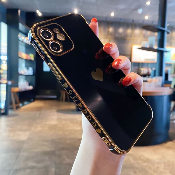 Kompatibel med iPhone Xs Max Deksel Søt, Luksuriøs Elektroplettering