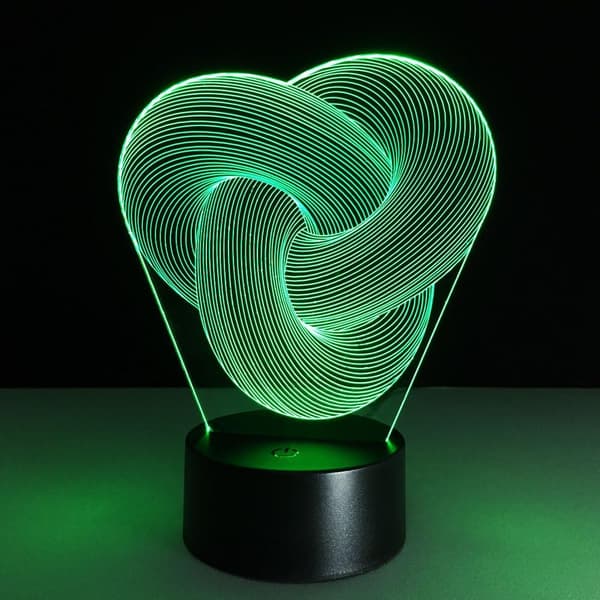 Kunstnerisk Abstraksjon Moderne 3D USB Nattlys Fargerik Colo