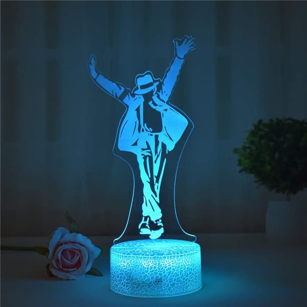 3D Illusion LED Natlampe USB Bordlampe 7 Farve Touch /