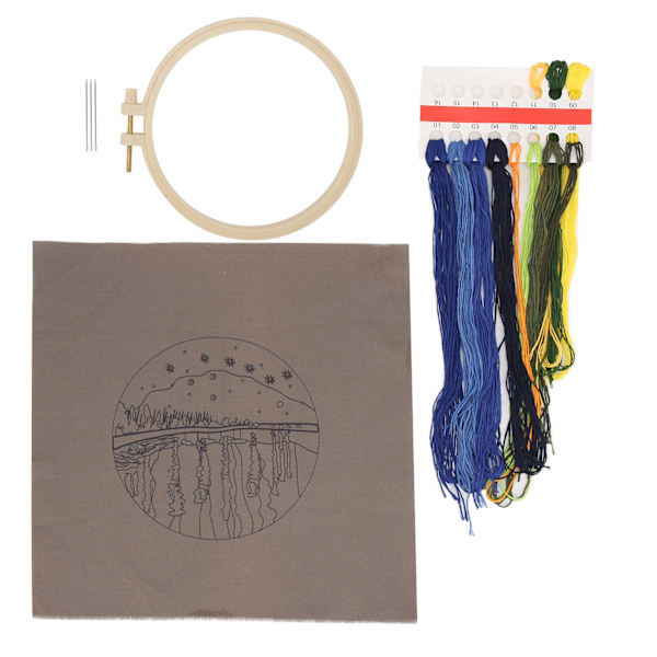 Broderi Starter Kit DIY Smukt Udseende Håndarbejde Tilbehør Til Hjemmeindretning Stjerne I Himlen
