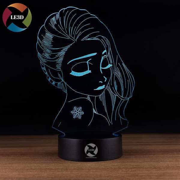3D Optisk Illusions Natlampe - 7 LED Farveskiftende Lampe