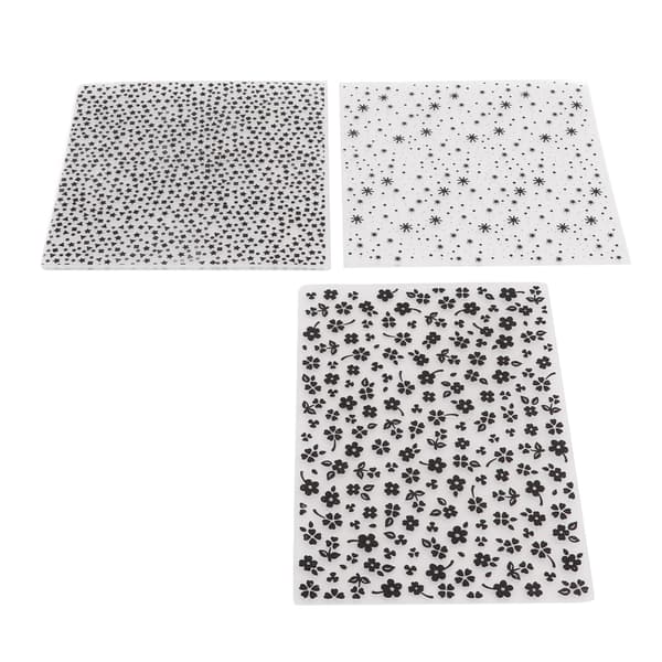 3 stk. Embossing-mapper, dekorative plastmaler for DIY-skrapbøker og kortlaging