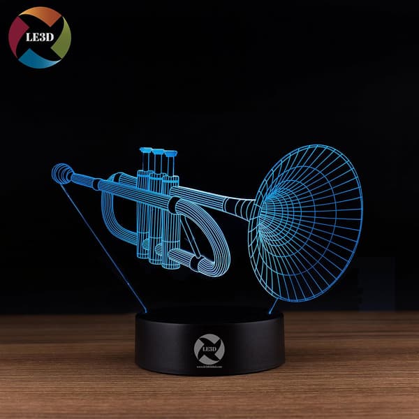 3D Optisk Illusions Natlampe - 7 LED Farveskiftende Lampe