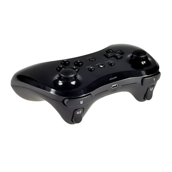 Wii U Controller, Genopladelig Bluetooth Dual Analog Controller Black