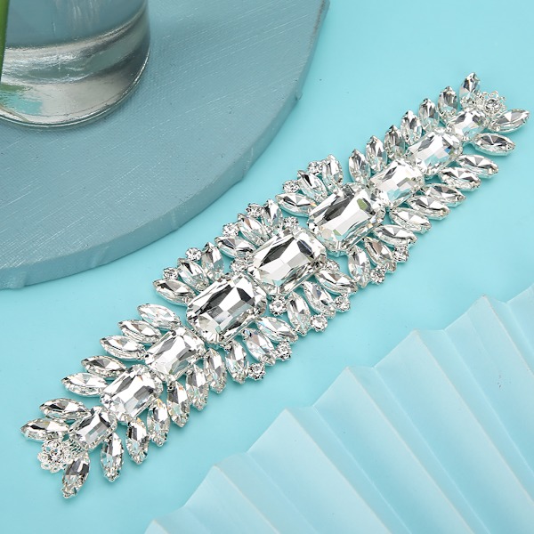 Kristalli Rhinestone Kukka DIY Ompeleva Vaatteet Kengät Koriste Tarvikkeet Valkoinen
