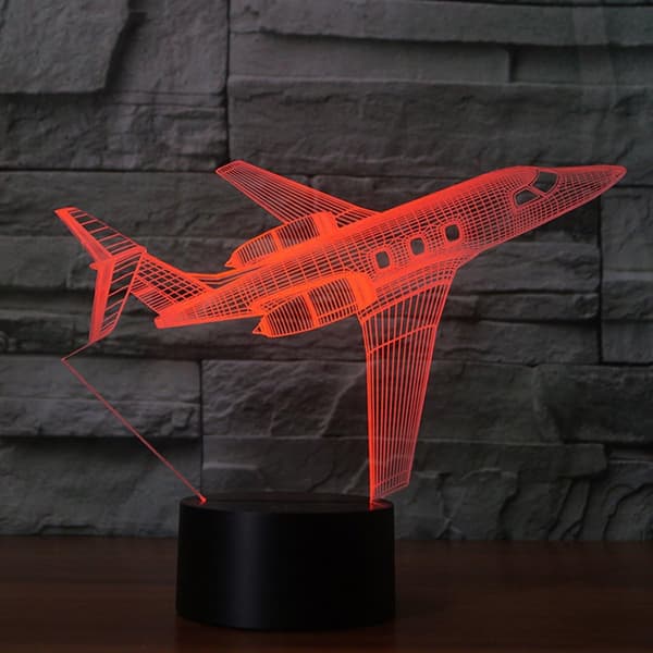 Jetfly USB Bordlampe 3D Lampe Lys LED 7 Farveskift