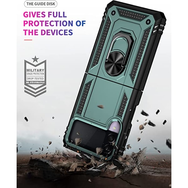 Kompatibel med Samsung Galaxy Z Flip 3 case, [Military Gra