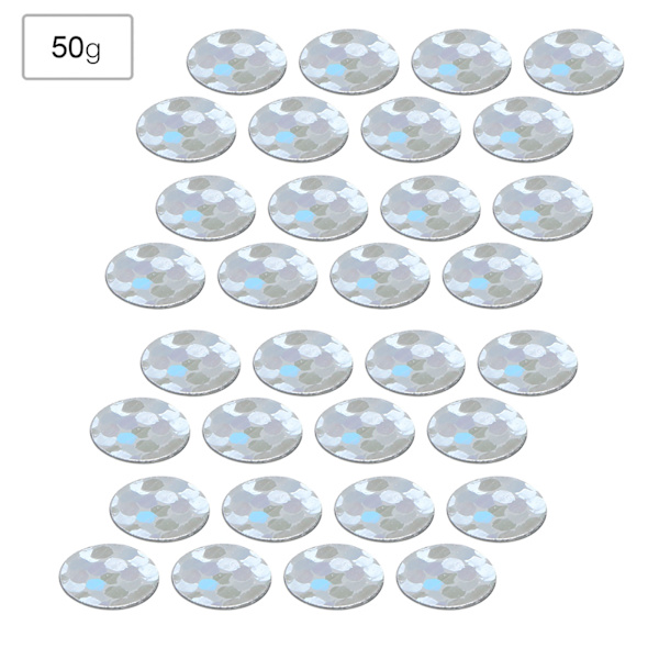 50G DIY PVC Inga hål cirkulära paljetter scen bröllop kläder tillbehör (laser silver 2mm)