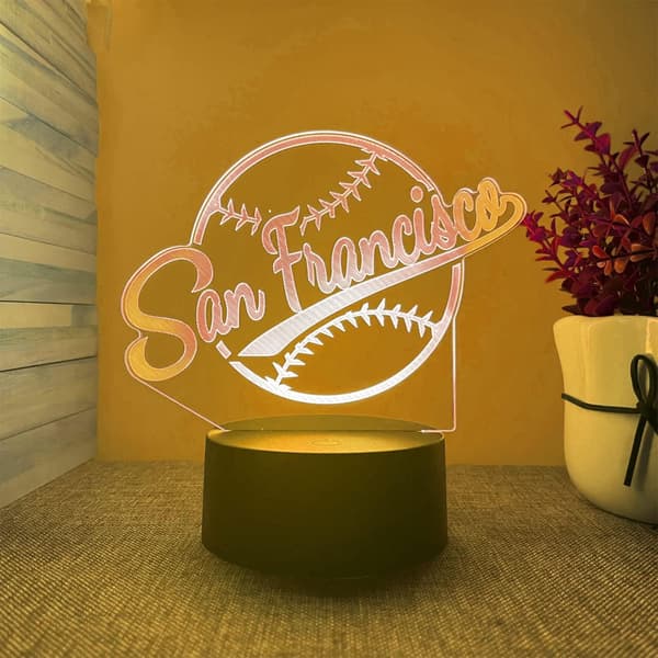 3D Baseball New York Nattlampe 3D Illusjonslampe for Gutter G
