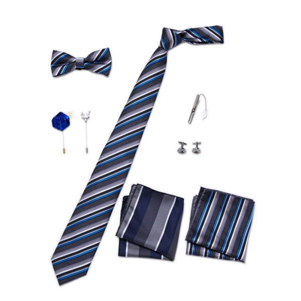 Rutiga slipsar rutig herr slips set med näsduk manschettknapp LB195