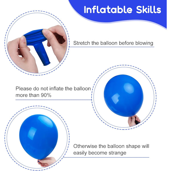 129 stk. mørkeblå balloner i forskellige størrelser 18 12 10 5 tommer til guirlandebue til fødselsdag, køn afsløring, babyshower, dimission, festdekoration Dark Blue