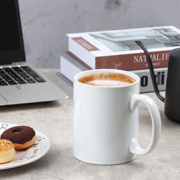 12 OZ Ekstra Stor Keramisk Kaffe Krus, Klassisk Porcelæn Supe