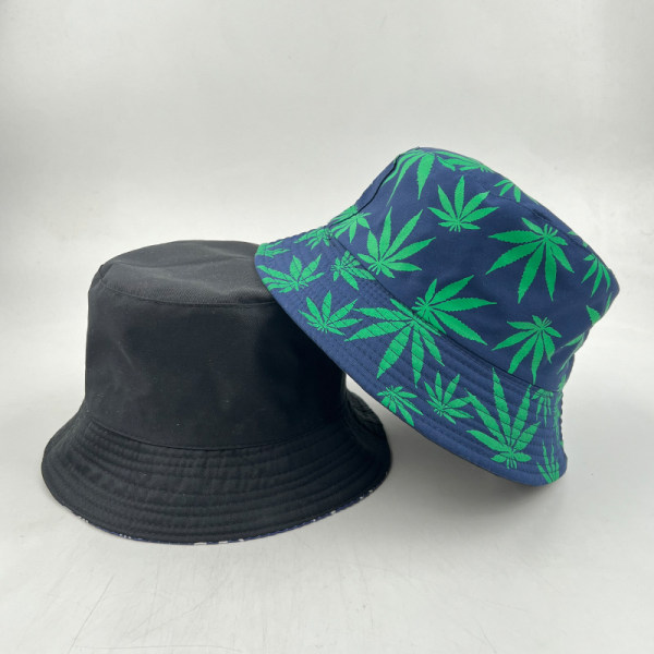 Unisex Bucket Hat Print Vändbara dubbelsidiga solhattar