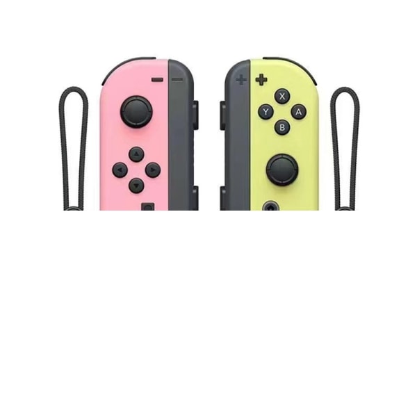 Nintendo Switch Controller Joycon trådløs Bluetooth-spilcontroller fjernbetjening wake-up med reb, understøtter fitnessring pink+yellow