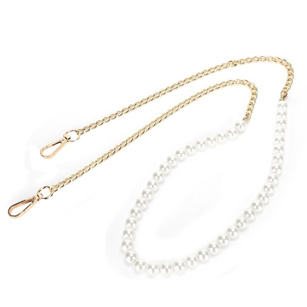 Imitation Pearl Bead Handle Bag Chain Strap Replacement för Handbag Purse Wallet Crafts Making