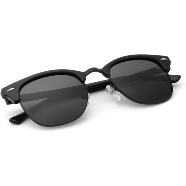 Polariserade solglasögon för män och kvinnor Halvram Fritid Solglasögon UV-skydd Black Black Rim