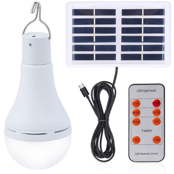 Bærbar LED Solar Pære Lys Nødlys Udendørs Camping