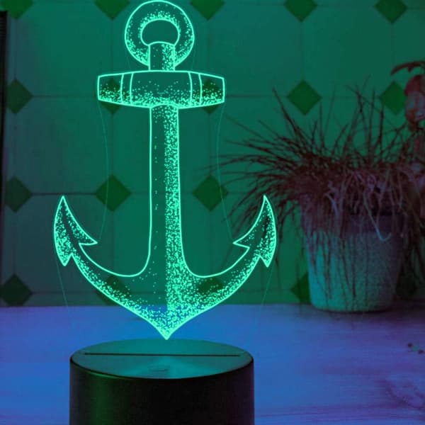 3D Anker Natlampe LED Touch Switch Dekor Bord Skrivebord Opti