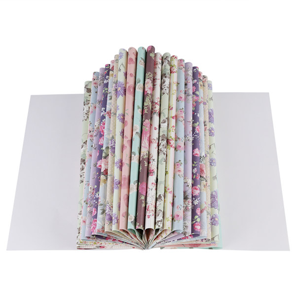 Blommigt mönstrad dekorativt inslagpapper Bok Högtider Presentinslagning Presentförpackningspapper