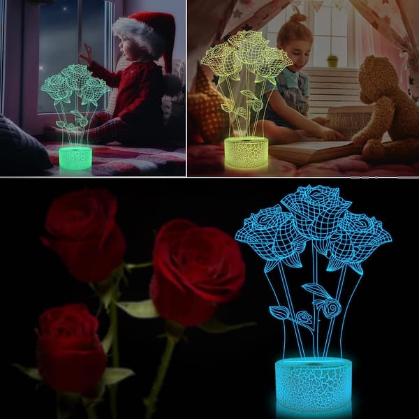 Jeg Elsker Dig 3D Natlampe LED Illusion Hjerte Bordlampe til