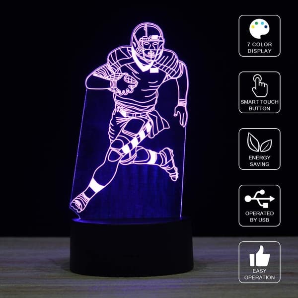 3D Illusjon LED Nattlys, 7 Farger Gradvis Endring Berøring