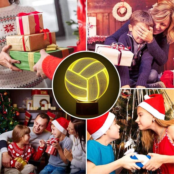 Julegave Volleyball 3D Illusjon Bursdagsgave Lampe