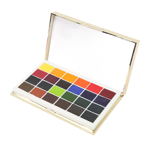 Akvarelmaling Sæt Transparent Pure Pigmenter 24 Farver Gummi Arabikum DIY Fremstilling Bærbar Pink Metalæske Kunst Akvarel Sæt