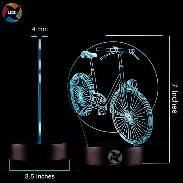 3D Optisk Illusjon Nattlys - 7 LED Fargeskiftende Lampe