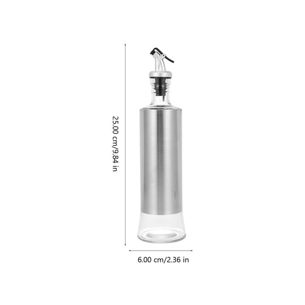 2-pack 300 ml oljedispenserflaskor i rostfritt stål med transparent fönster, läckagesäker presspump för olivolja, vinäger,