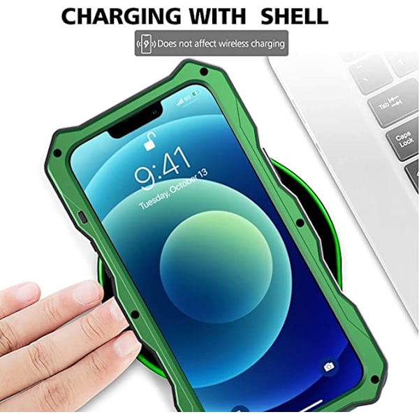Kompatibel med iPhone 12 Pro max Vattentät Metallfodral,Bui