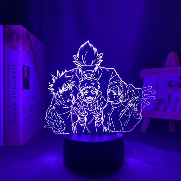 3D Illusion Jujutsu Kaisen LED Anime Lampa 16 Färger Ändra R