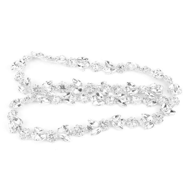 1 Yard Rhinestones Band Kristall Glas Borr Kedja Trim DIY Dekor Kläder Tillbehör (#7)