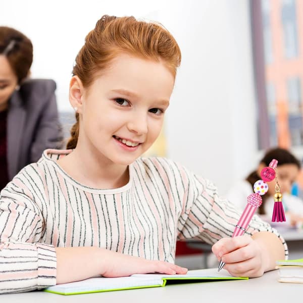 12-pack pärlpennor med tofsar för kontor, skola, barn och studenter