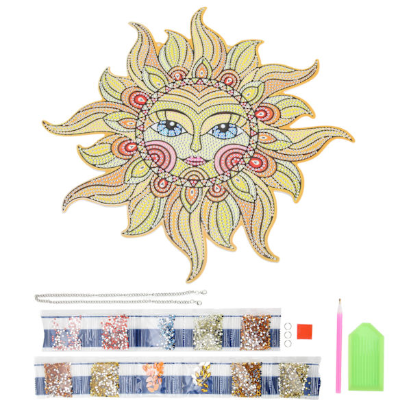 Rhinestone-målning Solrosform DIY Tillverkning Pedagogisk Intressant PC-kortmaterial Färgglad Hänge