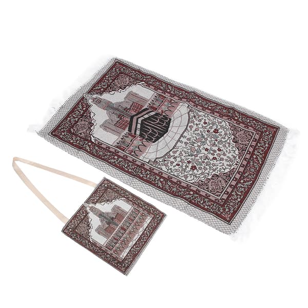 Polyester Rektangulær Foldbar Muslimsk Bøn Meditation Måtte Pilgrimsrejse Tæppe