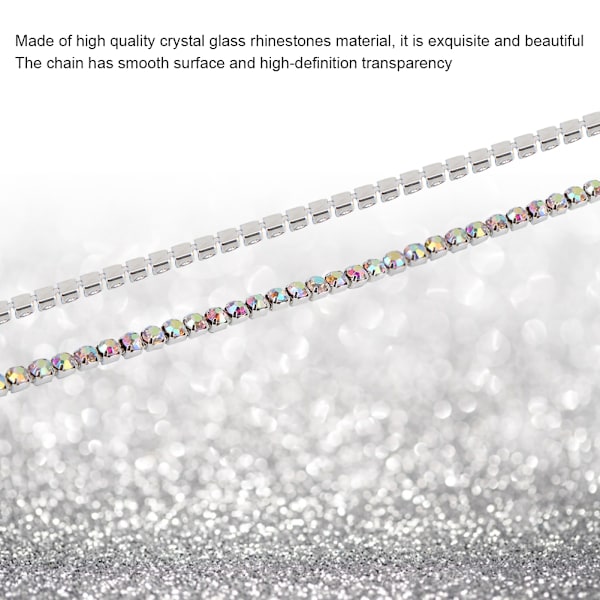 10 meter DIY kristallglas strass trim klokedja dekoration kläder applikationer #1