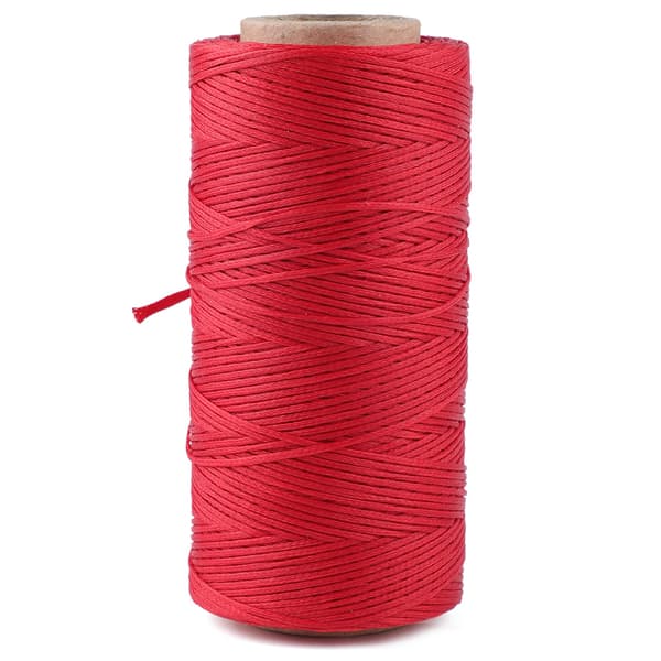 Læder håndsyet flad voks tråd sytråd til håndsyning tilbehør (Cerise)