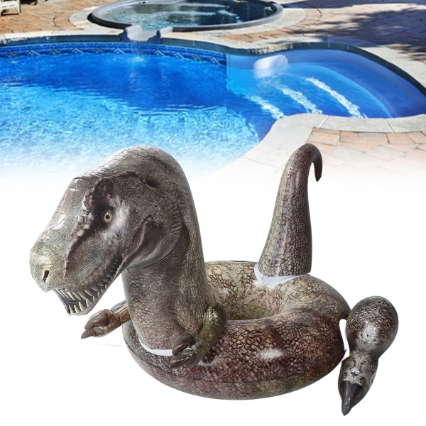 Dinosaurie Pool Float PVC 3D T Rex Simring Simbassäng Uppblåsbara Åktur för Vuxna Tonåringar Barn